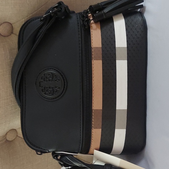 Le Bag Los Angeles Dome Crossbody Plaid Shoulder Vegan Bag Nwt - Picture 14 of 15